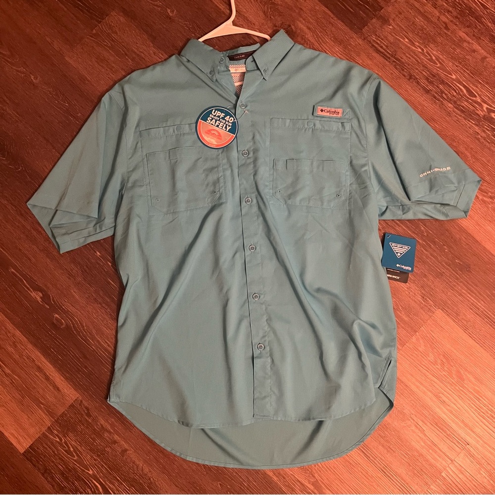 Columbia Tamiami Short Sleeve Performance Fishing Gear Shirt (L)